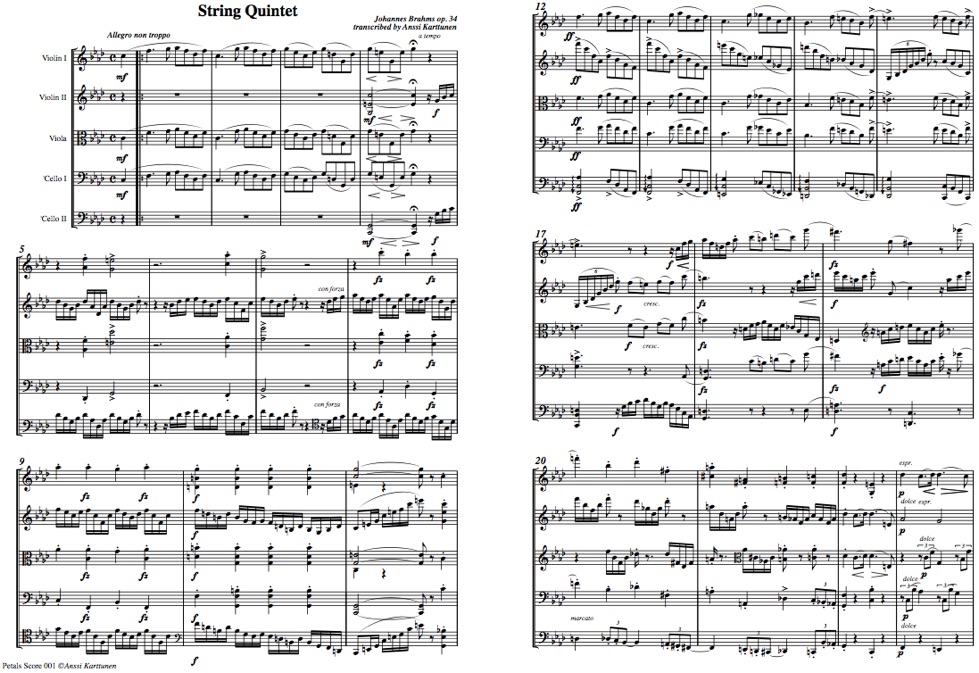 Johannes Brahms: String Quintet op.34